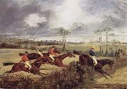 Henry Thomas Alken A Steeplechase, Near the Finish painting